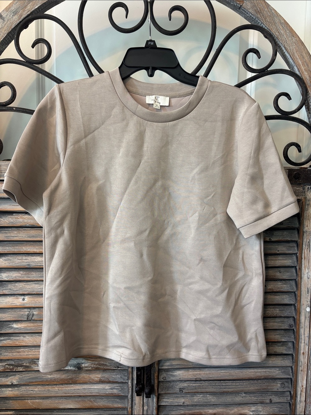 Women’s Short-Sleeve Crewneck Tee in Taupe
